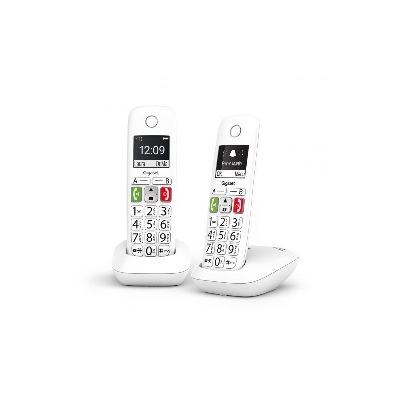 Gigaset E290 Duo Teléfono DECT/analógico Identificador de llamadas Blanco