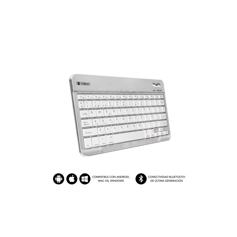 SUBBLIM Teclado Bluetooth Smart BT Keyboard Silver
