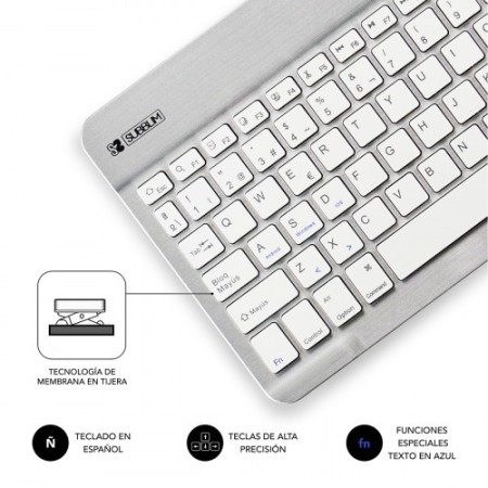 SUBBLIM Teclado Bluetooth Smart BT Keyboard Silver