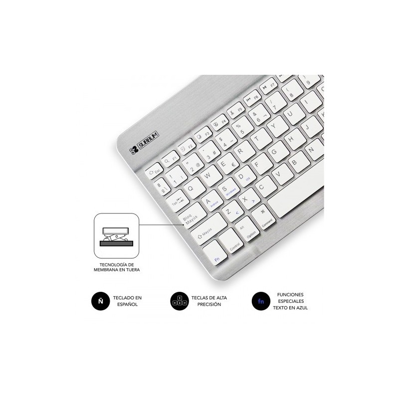 SUBBLIM Teclado Bluetooth Smart BT Keyboard Silver