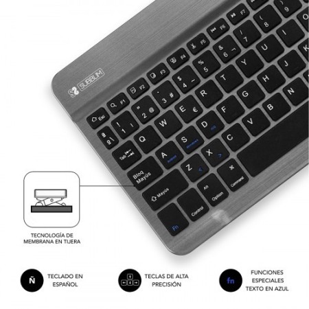 SUBBLIM Teclado Bluetooth Smart BT Keyboard Grey