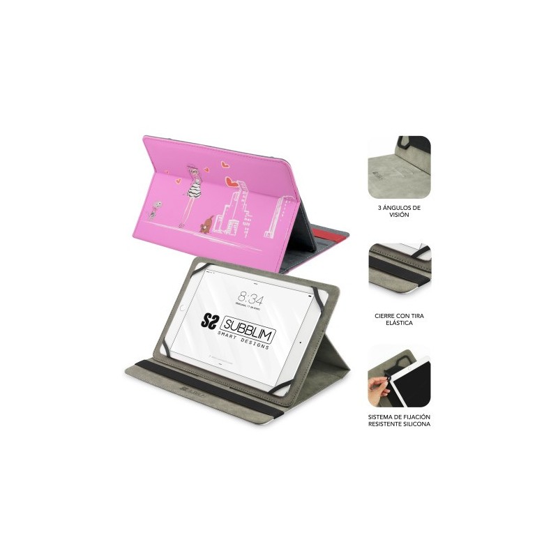 SUBBLIM Funda Tablet Universal TRENDY CASE FASHION GIRLS 10.1″