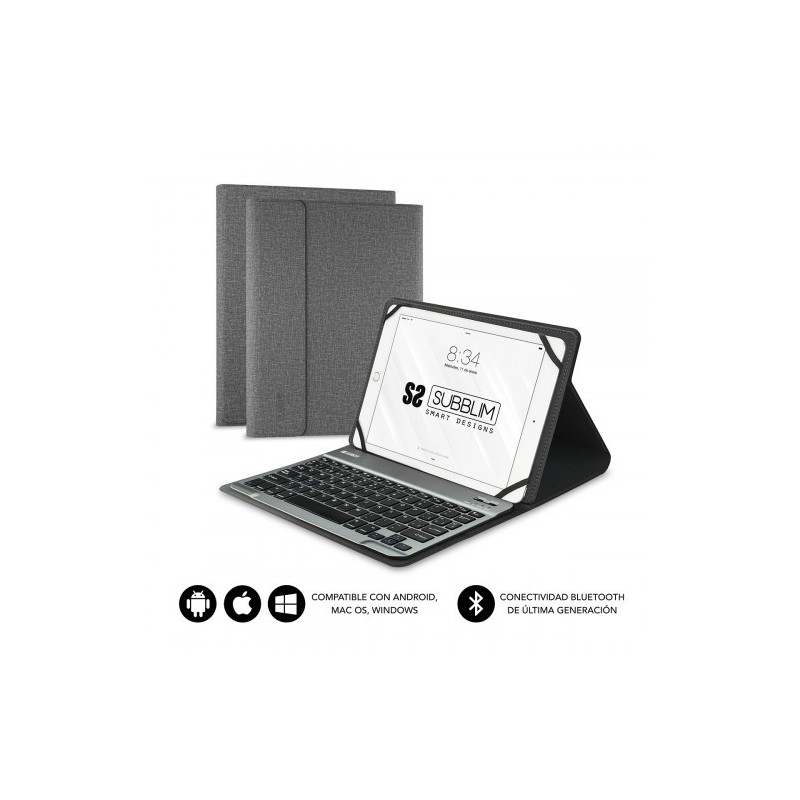 SUBBLIM Funda con Teclado KEYTAB PRO BLUETOOTH 10,1″ Grey