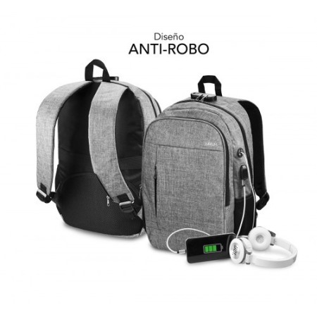 SUBBLIM Mochila para Portátil Urban Lock Backpack 16″ Grey
