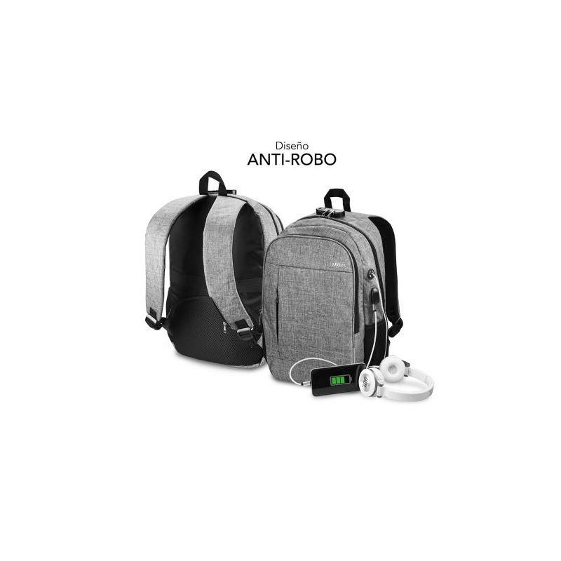 SUBBLIM Mochila para Portátil Urban Lock Backpack 16″ Grey