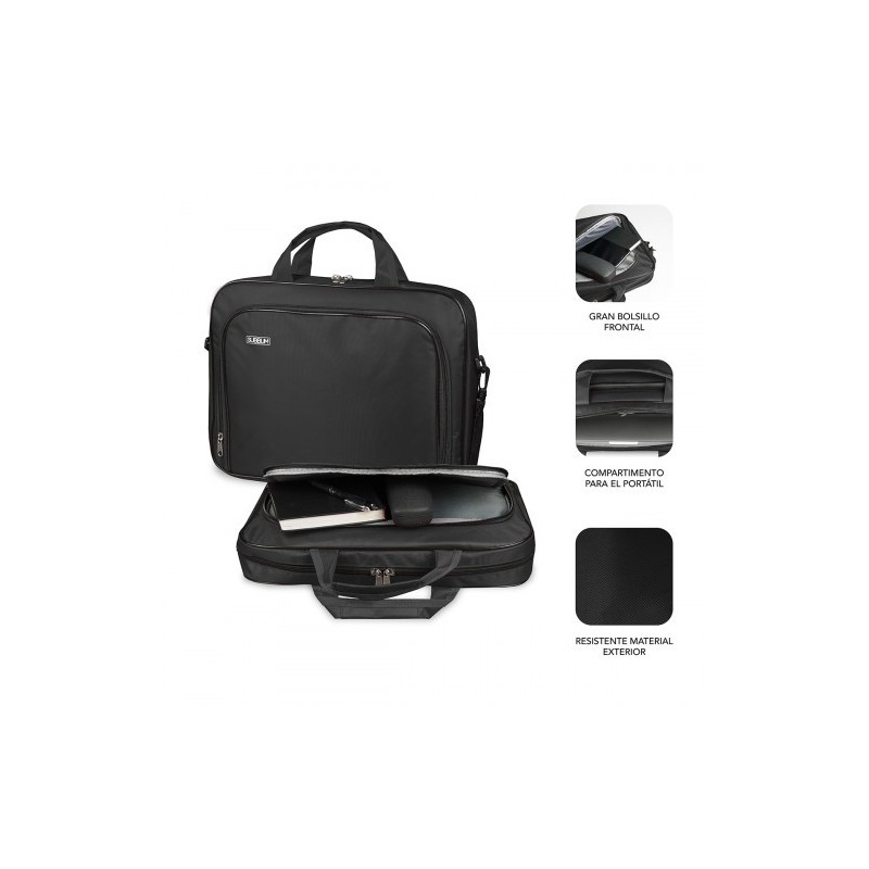 SUBBLIM Maletín Ordenador Oxford Laptop Bag 13,3″-14″ Black