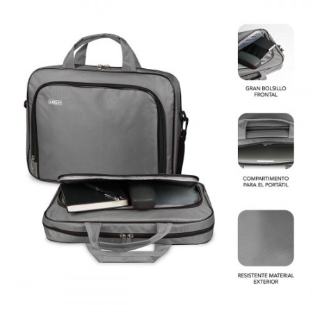 SUBBLIM Maletín Ordenador Oxford Laptop Bag 15,4-16″ Grey