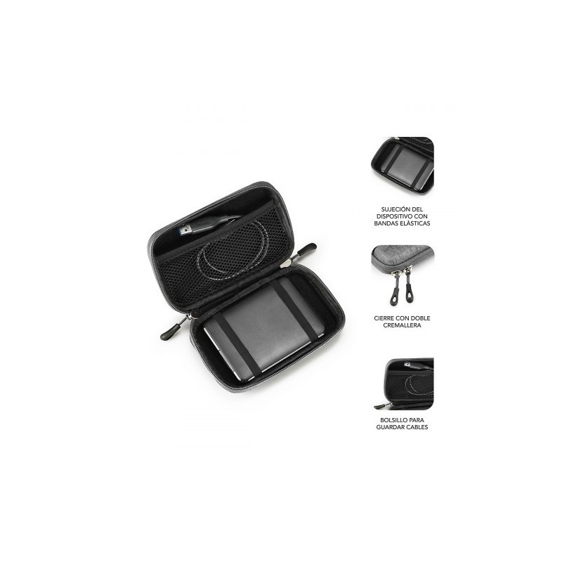 SUBBLIM Funda Disco Duro HDD Business Case 2,5″ Grey