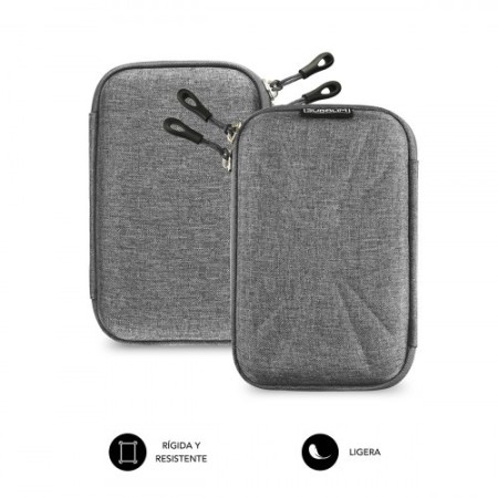 SUBBLIM Funda Disco Duro HDD Business Case 2,5″ Grey