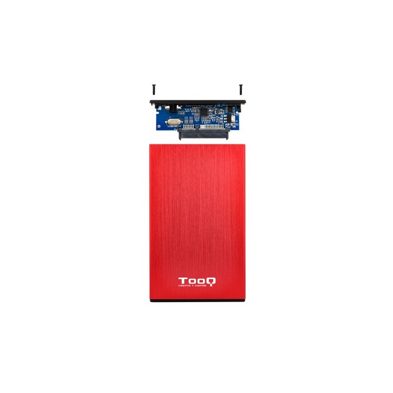 TooQ TQE-2527R caja para disco duro externo 2.5″ Caja de disco duro (HDD) Negro, Rojo