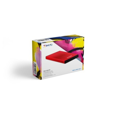 TooQ TQE-2527R caja para disco duro externo 2.5″ Caja de disco duro (HDD) Negro, Rojo