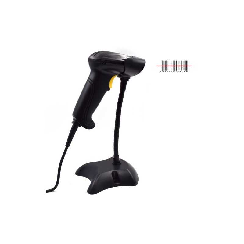 Ewent EW3400 lector de código de barras Lector de códigos de barras portátil 1D Laser Negro