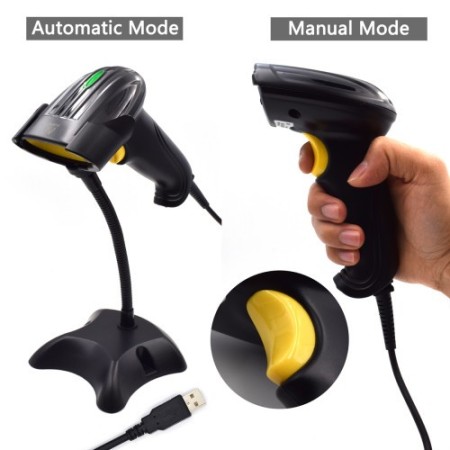 Ewent EW3410 lector de código de barras Lector de códigos de barras portátil 2D LED Negro