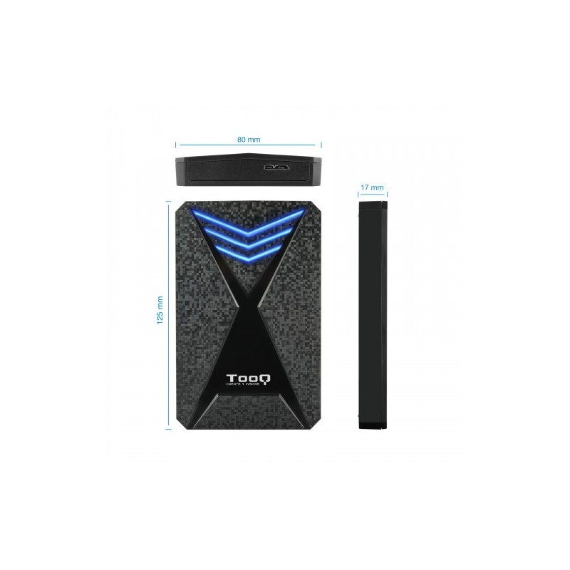TooQ TQE-2550BL caja para disco duro externo 2.5″ Carcasa de disco duro/SSD Negro