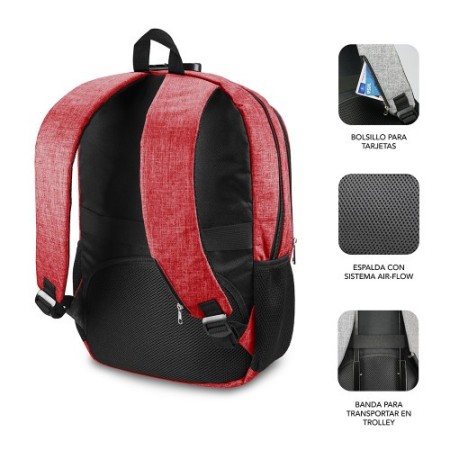 SUBBLIM Mochila para Portátil Urban Lock Backpack 16″ Red