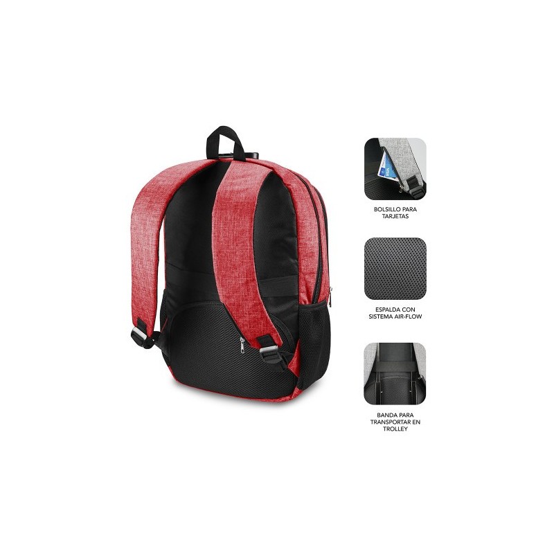 SUBBLIM Mochila para Portátil Urban Lock Backpack 16″ Red