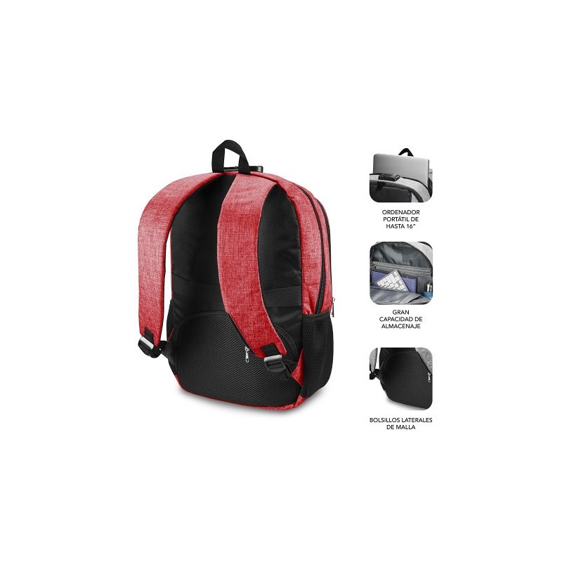 SUBBLIM Mochila para Portátil Urban Lock Backpack 16″ Red