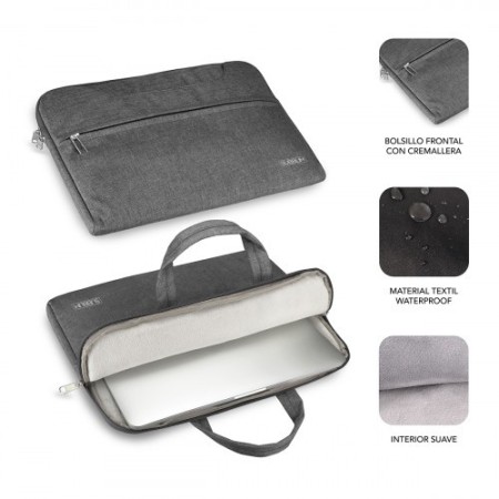 SUBBLIM Funda Ordenador Business Laptop Sleeve 13,3-14″ Grey