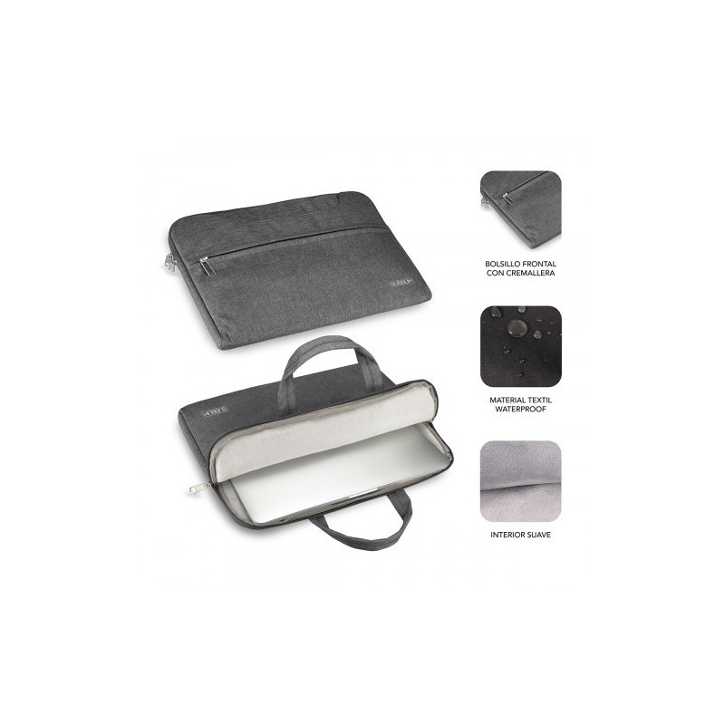 SUBBLIM Funda Ordenador Business Laptop Sleeve 13,3-14″ Grey