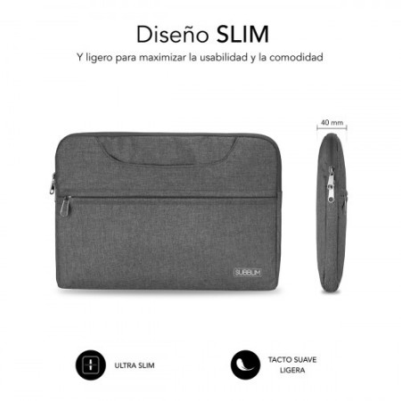 SUBBLIM Funda Ordenador Business Laptop Sleeve 13,3-14″ Grey