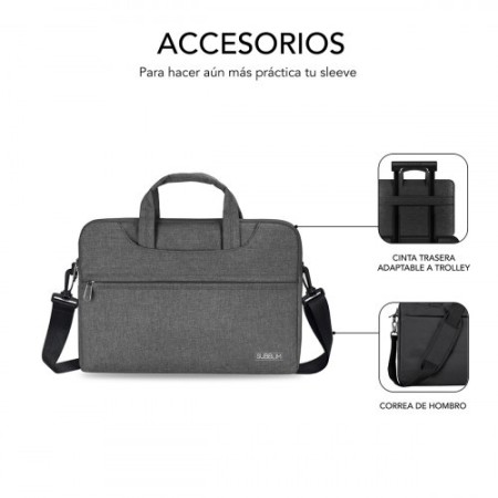 SUBBLIM Funda Ordenador Business Laptop Sleeve 13,3-14″ Grey