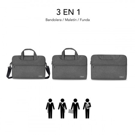SUBBLIM Funda Ordenador Business Laptop Sleeve 13,3-14″ Grey