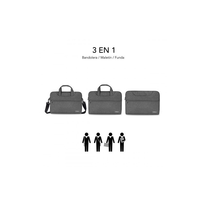 SUBBLIM Funda Ordenador Business Laptop Sleeve 13,3-14″ Grey