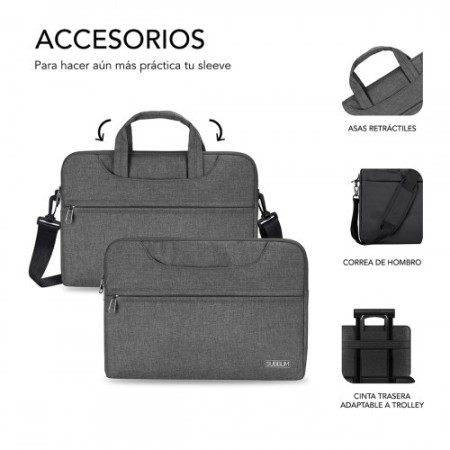 SUBBLIM Funda Ordenador Business Laptop Sleeve 13,3-14″ Grey