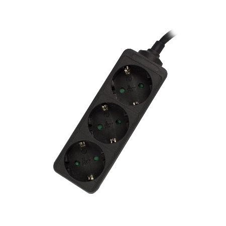 Ewent EW3959 base múltiple 1,5 m 3 salidas AC Interior Negro