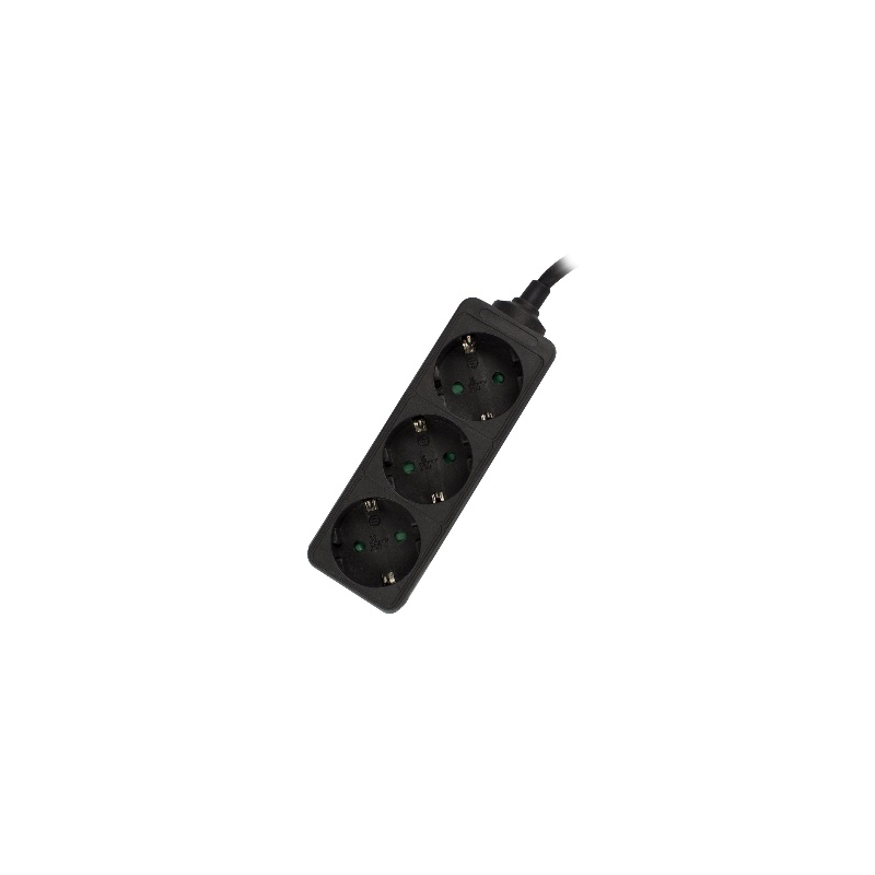 Ewent EW3959 base múltiple 1,5 m 3 salidas AC Interior Negro