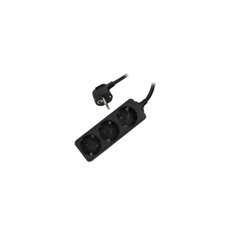 Ewent EW3959 base múltiple 1,5 m 3 salidas AC Interior Negro