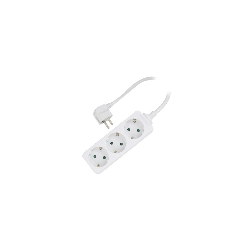Ewent EW3958 base múltiple 1,5 m 3 salidas AC Interior Blanco
