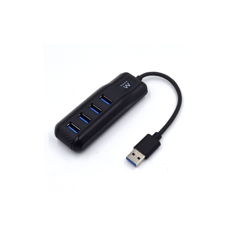 Ewent EW1138 hub de interfaz USB 3.2 Gen 1 (3.1 Gen 1) Type-A 5000 Mbit/s Negro