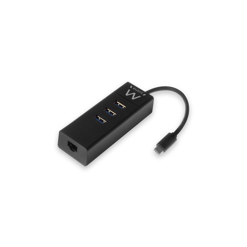 Ewent EW1141 hub de interfaz USB 3.2 Gen 1 (3.1 Gen 1) Type-C 5000 Mbit/s Negro