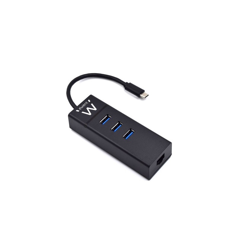 Ewent EW1141 hub de interfaz USB 3.2 Gen 1 (3.1 Gen 1) Type-C 5000 Mbit/s Negro