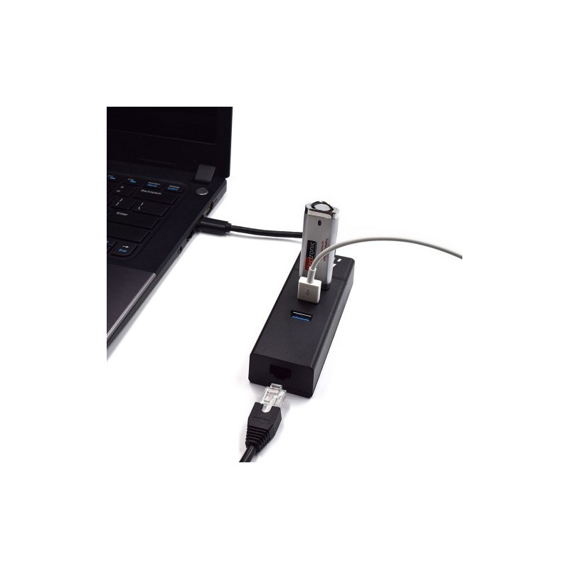 Ewent EW1141 hub de interfaz USB 3.2 Gen 1 (3.1 Gen 1) Type-C 5000 Mbit/s Negro