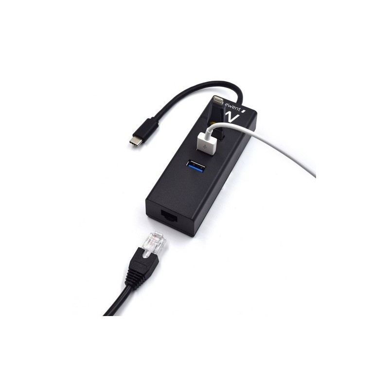 Ewent EW1141 hub de interfaz USB 3.2 Gen 1 (3.1 Gen 1) Type-C 5000 Mbit/s Negro