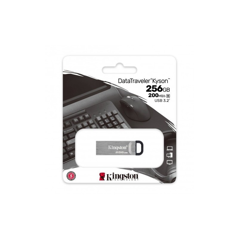 Kingston Technology DataTraveler Kyson unidad flash USB 256 GB USB tipo A 3.2 Gen 1 (3.1 Gen 1) Plata