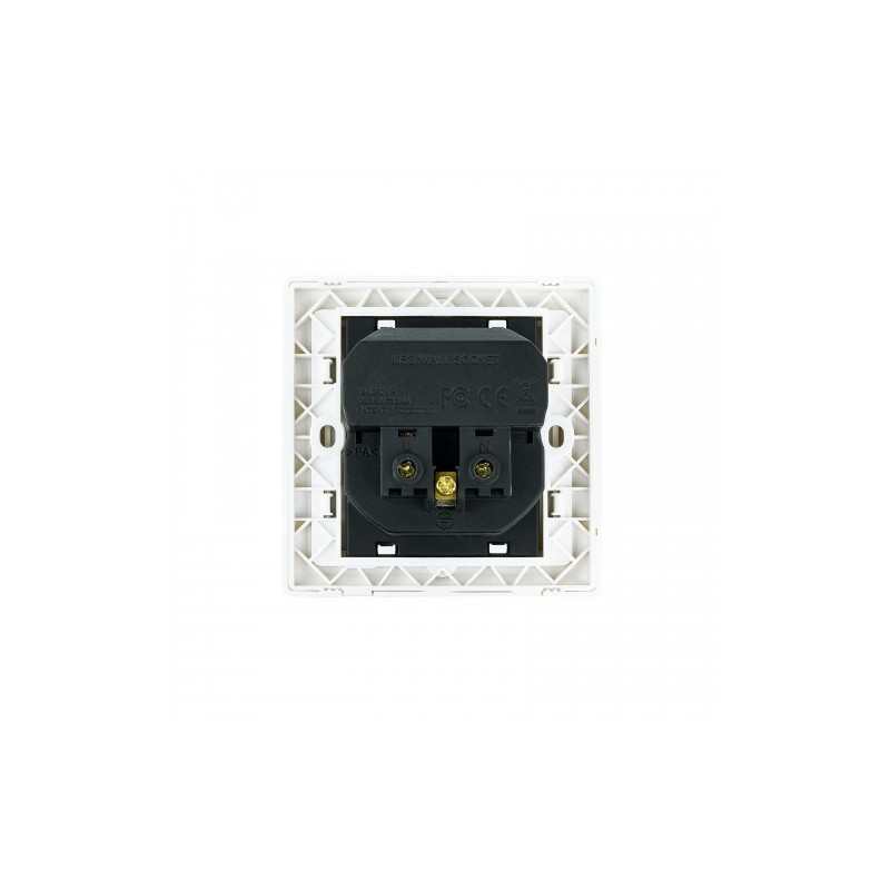Nanocable Base de enchufe de pared tipo schuko con 2 tomas USB Max. 2.4A, blanca
