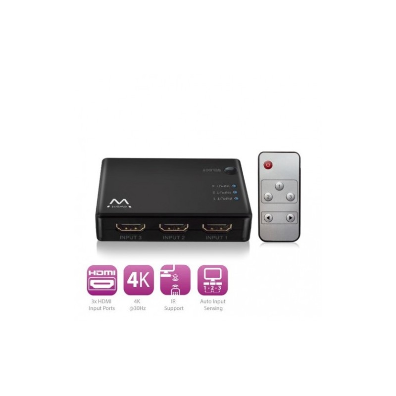 Ewent EW3730 interruptor de video HDMI