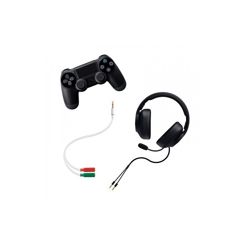 Nanocable Cable adaptador Audio Jack 3.5/M 4pines - 2xJack 3.5/H 3pines, blanco, 20 cm