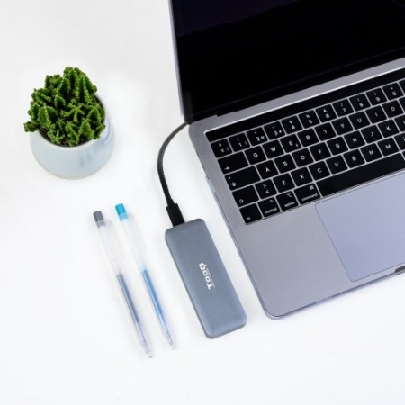 TooQ TQE-2281G caja para disco duro externo M.2 Caja externa para unidad de estado sólido (SSD) Gris