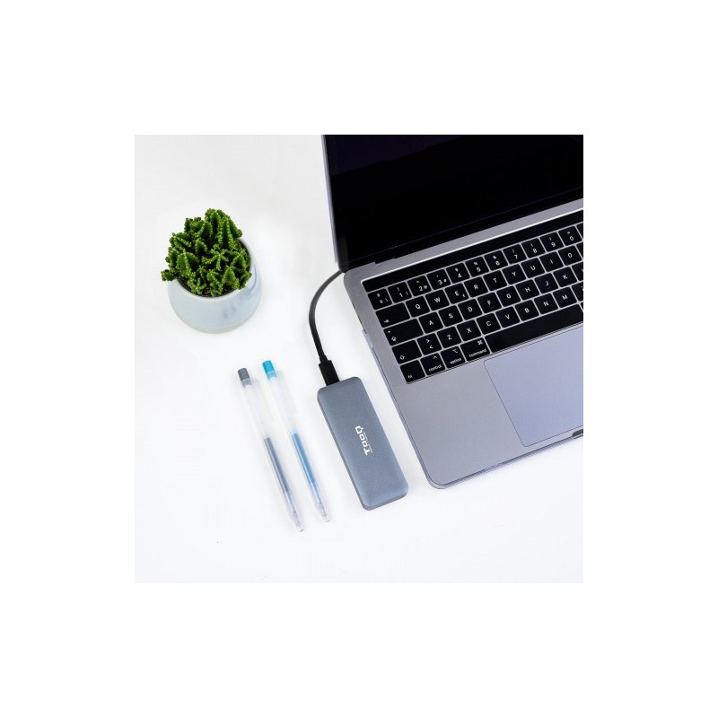 TooQ TQE-2281G caja para disco duro externo M.2 Caja externa para unidad de estado sólido (SSD) Gris
