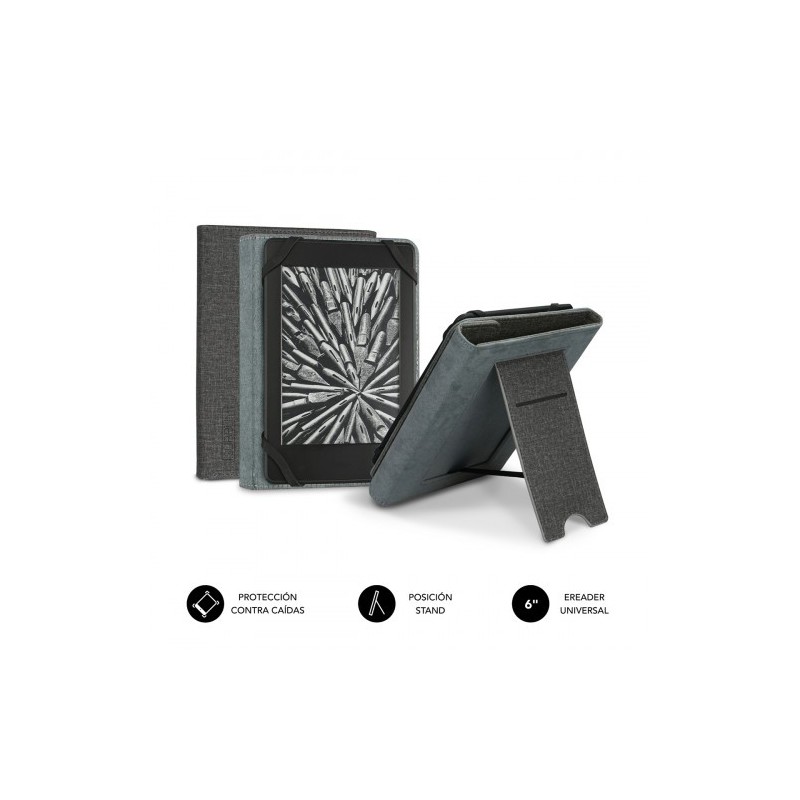 SUBBLIM FUNDA EBOOK CLEVER STAND 6″ GREY