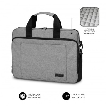 SUBBLIM Maletín Ordenador Air Padding Laptop bag 13,3-14″ Grey