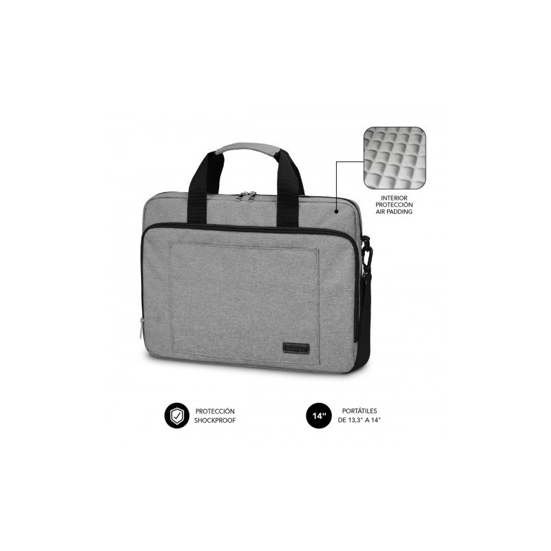 SUBBLIM Maletín Ordenador Air Padding Laptop bag 13,3-14″ Grey