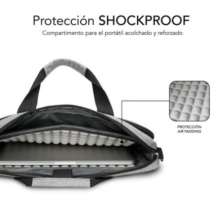 SUBBLIM Maletín Ordenador Air Padding Laptop bag 13,3-14″ Grey