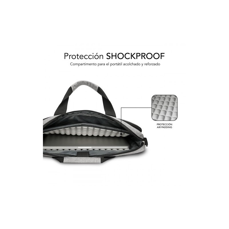 SUBBLIM Maletín Ordenador Air Padding Laptop bag 15,6″ Grey