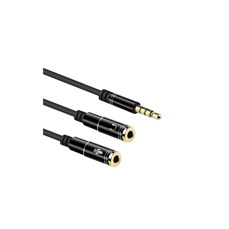 Ewent EC1641 cable de audio 0,3 m 3,5mm 2 x 3.5mm Negro