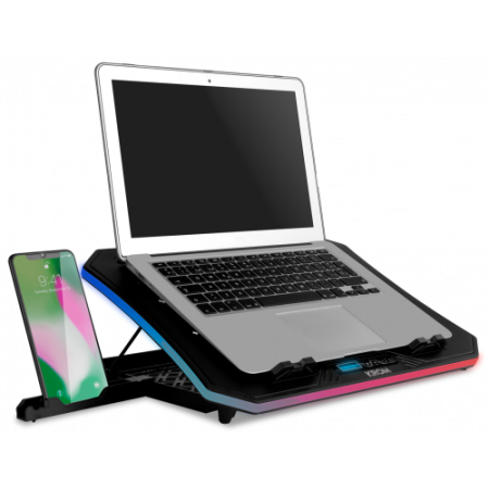 KROM BASE REFRIGERACION PORTATIL HASTA 19″. SOPORTE SMARTPHONE. HUB 2 X USB. RGB (NXKROMKOOLER)